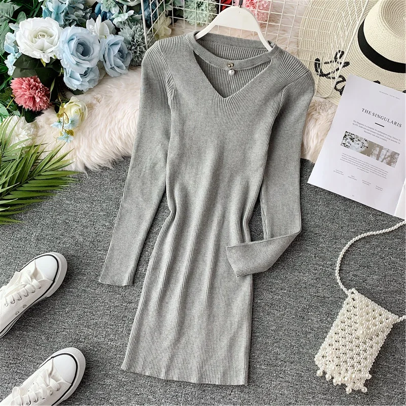 Vintage Hollow Out Gray Red Black Women Knit Dress Elegant 2019 Fall Winter O Neck Long Sleeve Mini Dress Casual Bodycon Vestido
Vintage Hollow Out Gray Red Black Women Knit Dress Elegant 2019 Fall Winter O Neck Long Sleeve Mini Dress Casual Bodycon Vestido