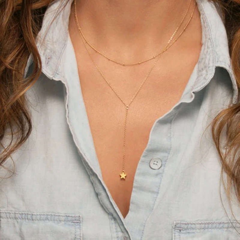 European and American fashion accessories new copper bead copper chain pentagonal star garment tassel necklace
European and American fashion accessories new copper bead copper chain pentagonal star garment tassel necklace