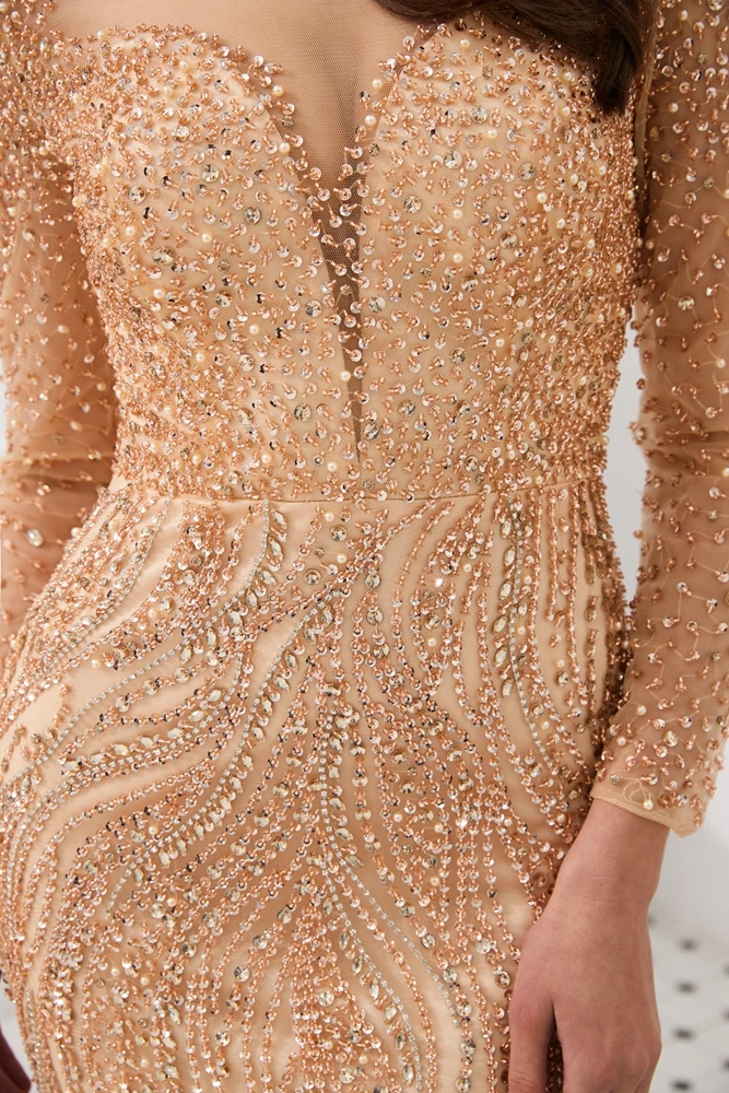 Luxury evening dresses with crystals