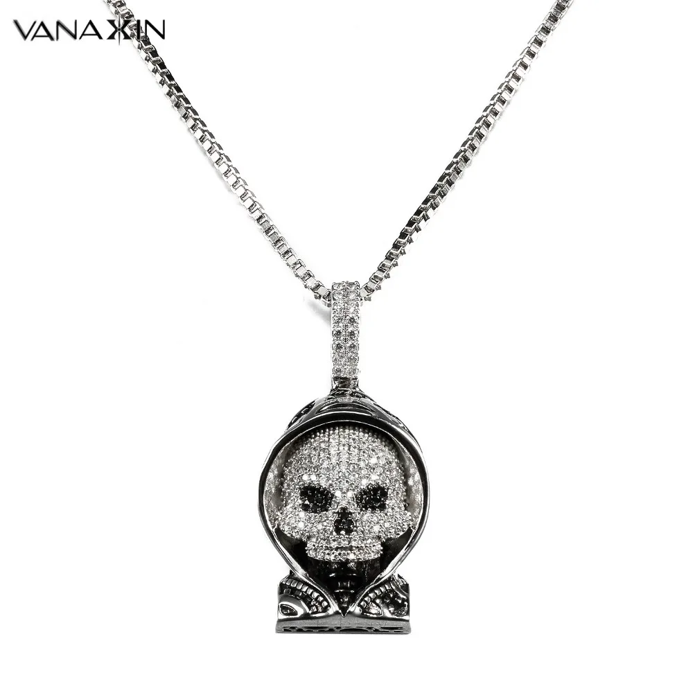 VANAXIN Skull Death Necklace&Pendant Male Machine Hip Hop Jewelry Death AAA CZ Stone Necklaces Rhodium Black Gun Plated Box Pack
VANAXIN Skull Death Necklace&Pendant Male Machine Hip Hop Jewelry Death AAA CZ Stone Necklaces Rhodium Black Gun Plated Box Pack