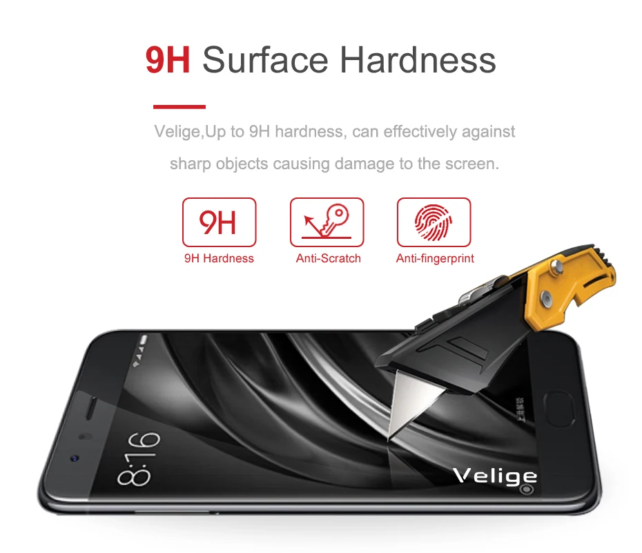 2 Pack Velige Tempered Glass Screen Protector For Xiaomi Mi6 Mi 6 M6 Pro Prime Full Cover 9H Real 2.5D Glass Flim (10)