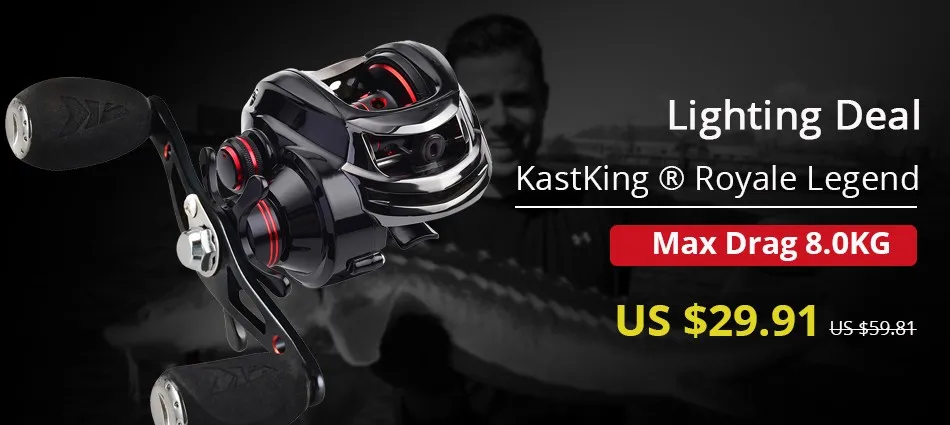 Kastking Royale Legend Right Or Left Baitcasting Reel 12Bbs 7.0:1 Bait –  Bargain Bait Box