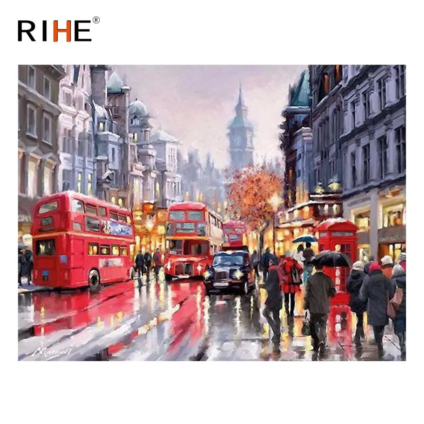 RIHE City Rainy Street Diy Painting By Numbers Abstract Walker Bus Oil Painting On Canvas Cuadros Decoracion Acrylic Wall Art
RIHE City Rainy Street Diy Painting By Numbers Abstract Walker Bus Oil Painting On Canvas Cuadros Decoracion Acrylic Wall Art