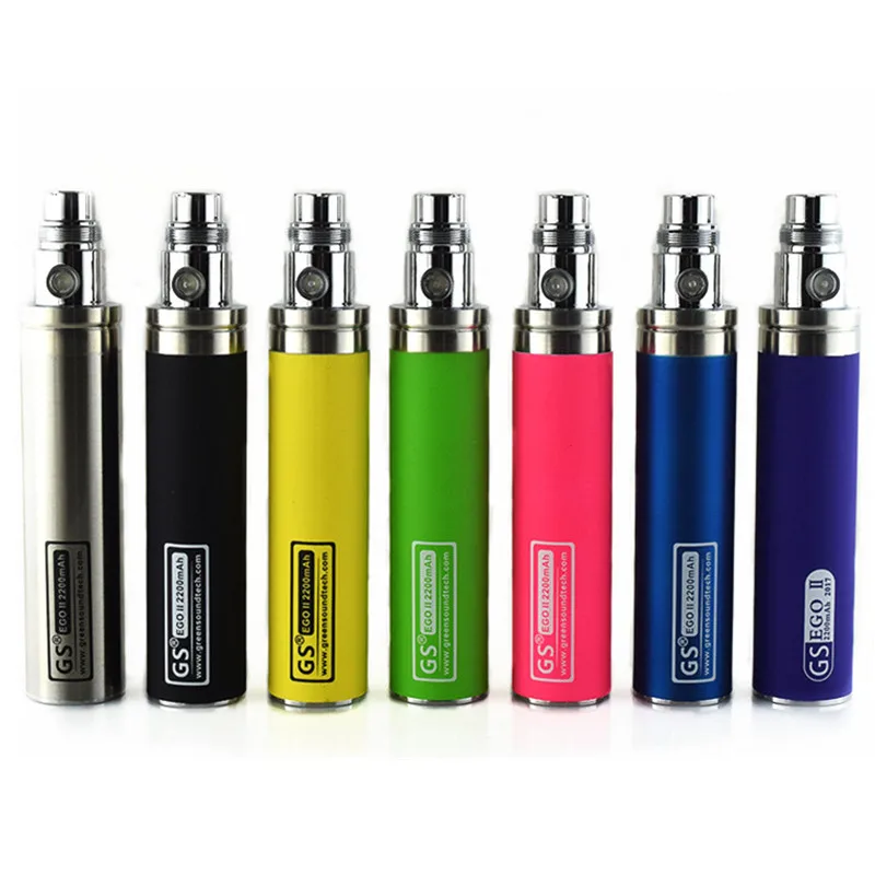 5pcs/lot New Colorful Muilt Color GS ego II battery 2200mah For e Cigarette Ego / 510 Wire Battery fit CE4 CE5 mt3 e cig
5pcs/lot New Colorful Muilt Color GS ego II battery 2200mah For e Cigarette Ego / 510 Wire Battery fit CE4 CE5 mt3 e cig