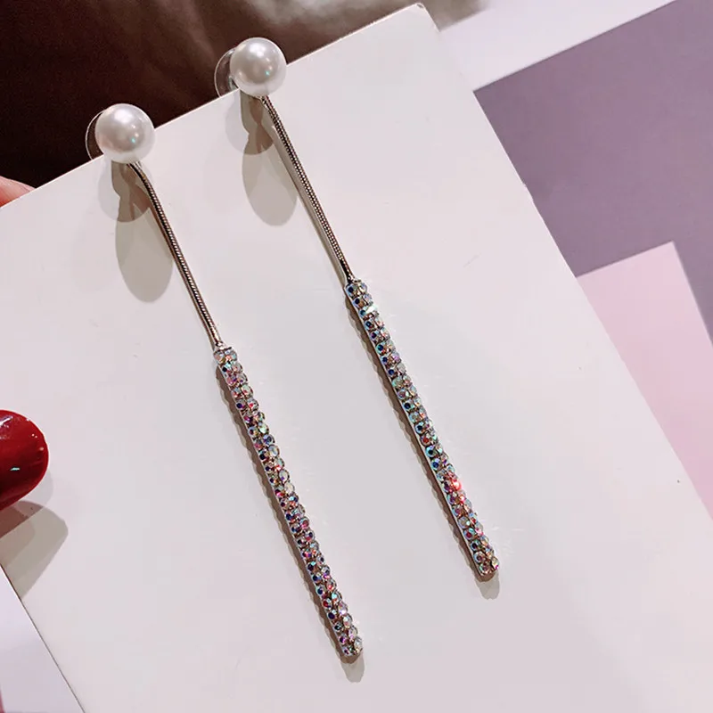 Dominated 2019 New Simple Pearl Women Earrings Fashion Personality Long Crystal Drop earrings Jewelry
Dominated 2019 New Simple Pearl Women Earrings Fashion Personality Long Crystal Drop earrings Jewelry