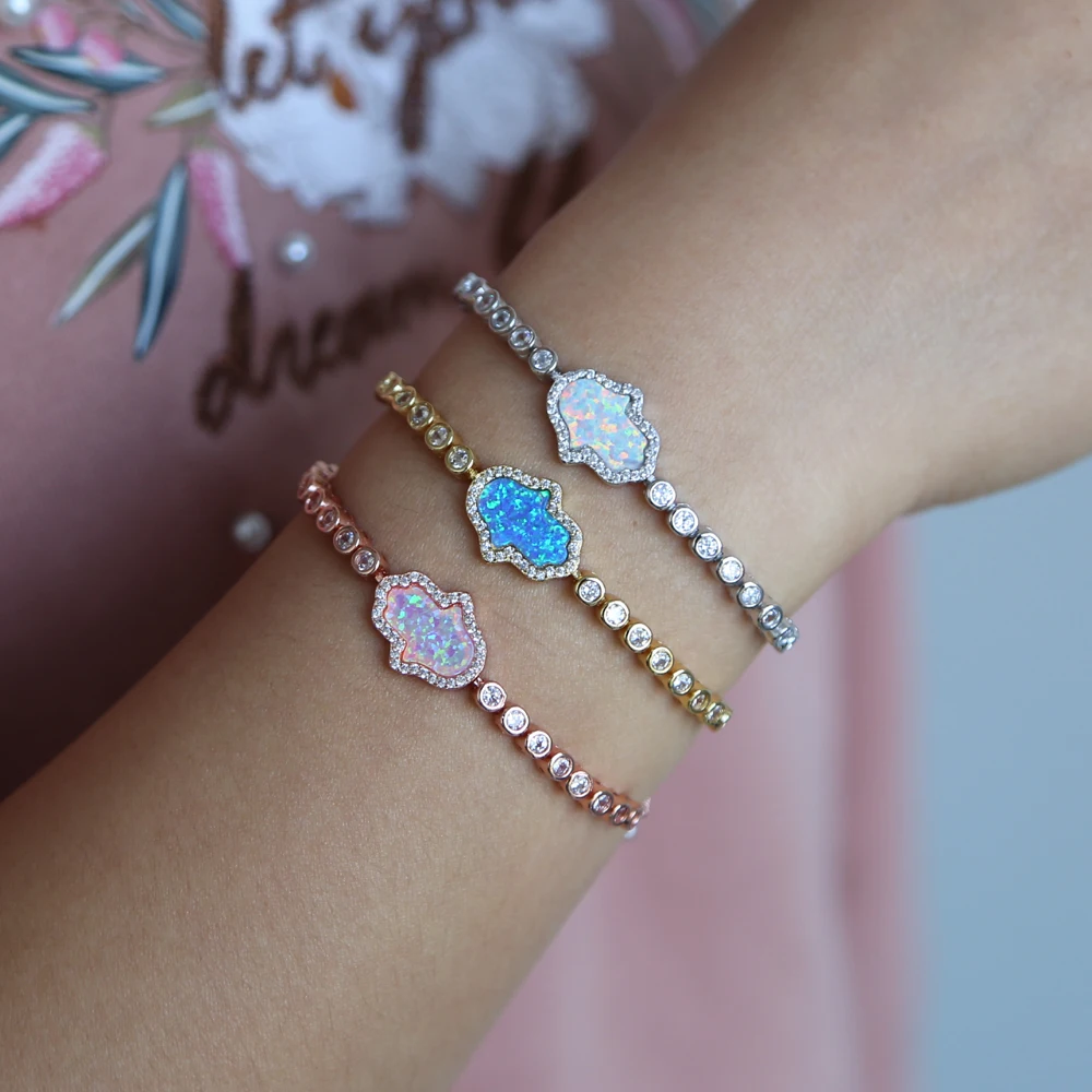 Top Quality Blue white turkish fashion fatima tennis AAA cubic zirconia women girl hamsa hand bracelet delicate simple jewelry
Top Quality Blue white turkish fashion fatima tennis AAA cubic zirconia women girl hamsa hand bracelet delicate simple jewelry