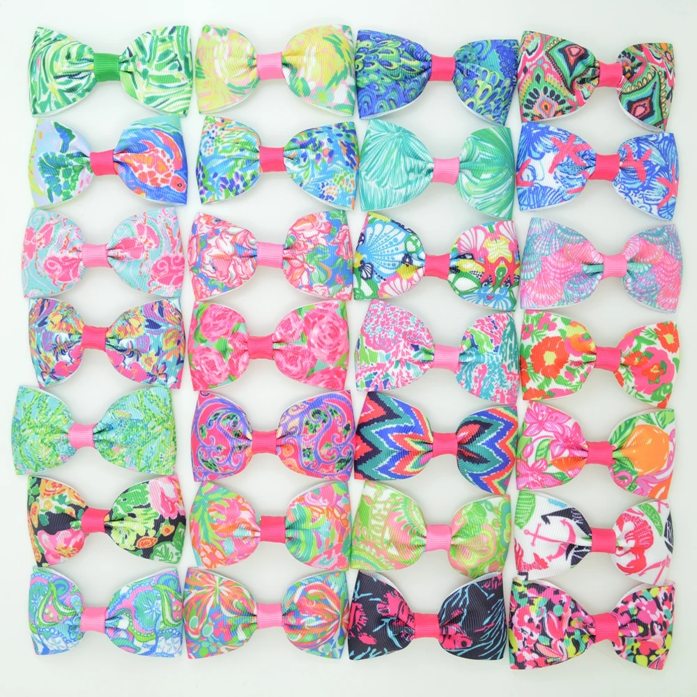 DUWES 30pcs/lot 2.7" Inch lilly flowers Printed grosgrain ribbon Bows Clips Girl's hair bow Headware Kids Hair Accessories MIX
DUWES 30pcs/lot 2.7" Inch lilly flowers Printed grosgrain ribbon Bows Clips Girl's hair bow Headware Kids Hair Accessories MIX
