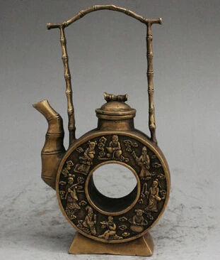 8 "Клеймо Китай Династии Бронзовый Восемь Бессмертных 8 Бог Статуя Вино Tea Pot Кувшин скульптура unicornio украшения сада
8 "Клеймо Китай Династии Бронзовый Восемь Бессмертных 8 Бог Статуя Вино Tea Pot Кувшин скульптура unicornio украшения сада