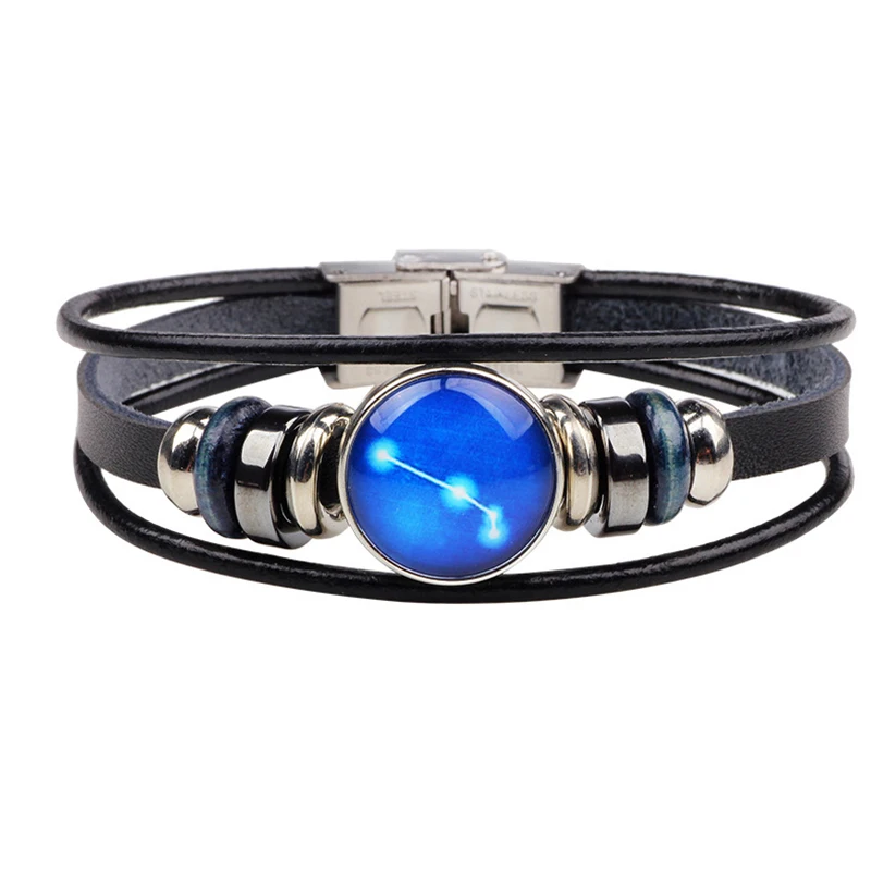 12 Constellations Leather Bracelet Handmade Personalized Charm Bracelet For Women Men Chain Bracelet Fashion Pulseira 
12 Constellations Leather Bracelet Handmade Personalized Charm Bracelet For Women Men Chain Bracelet Fashion Pulseira