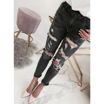 Black Jeans Woman Full Length Mid Waist Ripped Jeans for Women Streetwear Female Straight Denim Pants Casual Hole Trousers D30
Black Jeans Woman Full Length Mid Waist Ripped Jeans for Women Streetwear Female Straight Denim Pants Casual Hole Trousers D30