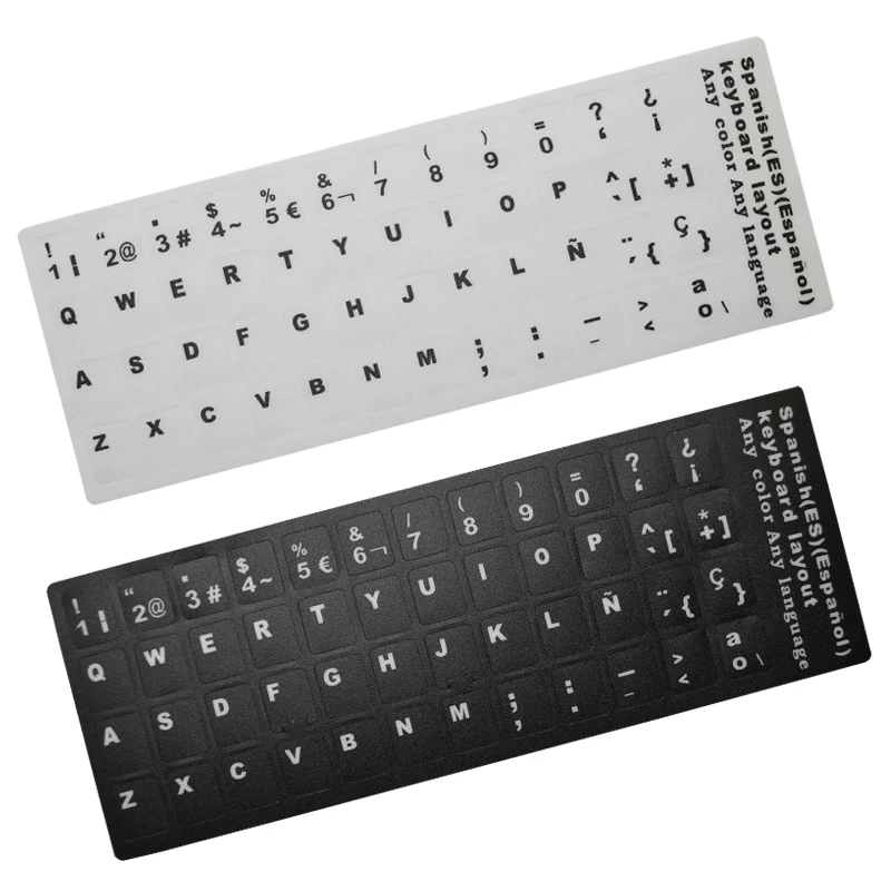 Free Shipping durable black Spanish langue keyboard stickers white SP claver layout labels
Free Shipping durable black Spanish langue keyboard stickers white SP claver layout labels