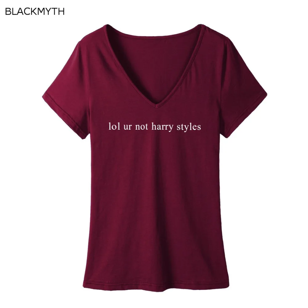 BLACKMYTH lol ur not harry styles V-neck Casual Women Summer Tops Short Sleeve Closed Cotton t-shirt V-neck Harajuku T Shirt
BLACKMYTH lol ur not harry styles V-neck Casual Women Summer Tops Short Sleeve Closed Cotton t-shirt V-neck Harajuku T Shirt