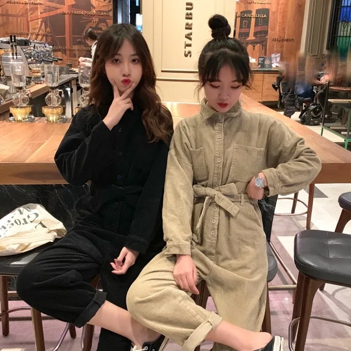 Lychee Girls Women Casual Corduroy Jumpsuits Turn Down Collar Long Seeve Pockets Sashes Jumpsuit Autumn Winter Loose Rompers
Lychee Girls Women Casual Corduroy Jumpsuits Turn Down Collar Long Seeve Pockets Sashes Jumpsuit Autumn Winter Loose Rompers