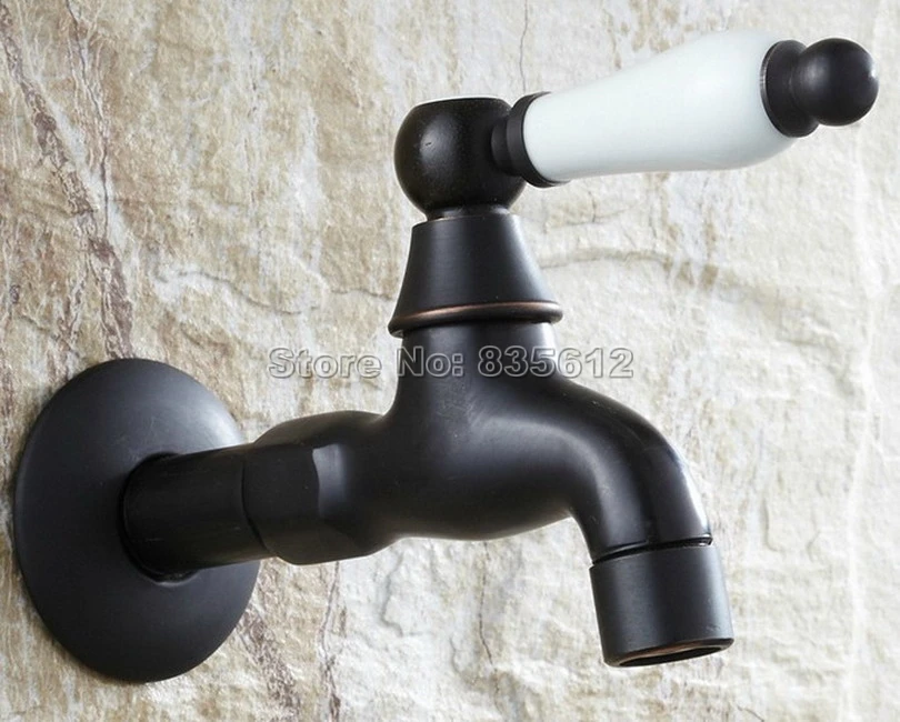 Wall Mounted Black Oil Rubbed Bronze Ceramic Handle Mop Pool Faucet / Laundry Sink Cold Water Tap Wav117
Wall Mounted Black Oil Rubbed Bronze Ceramic Handle Mop Pool Faucet / Laundry Sink Cold Water Tap Wav117