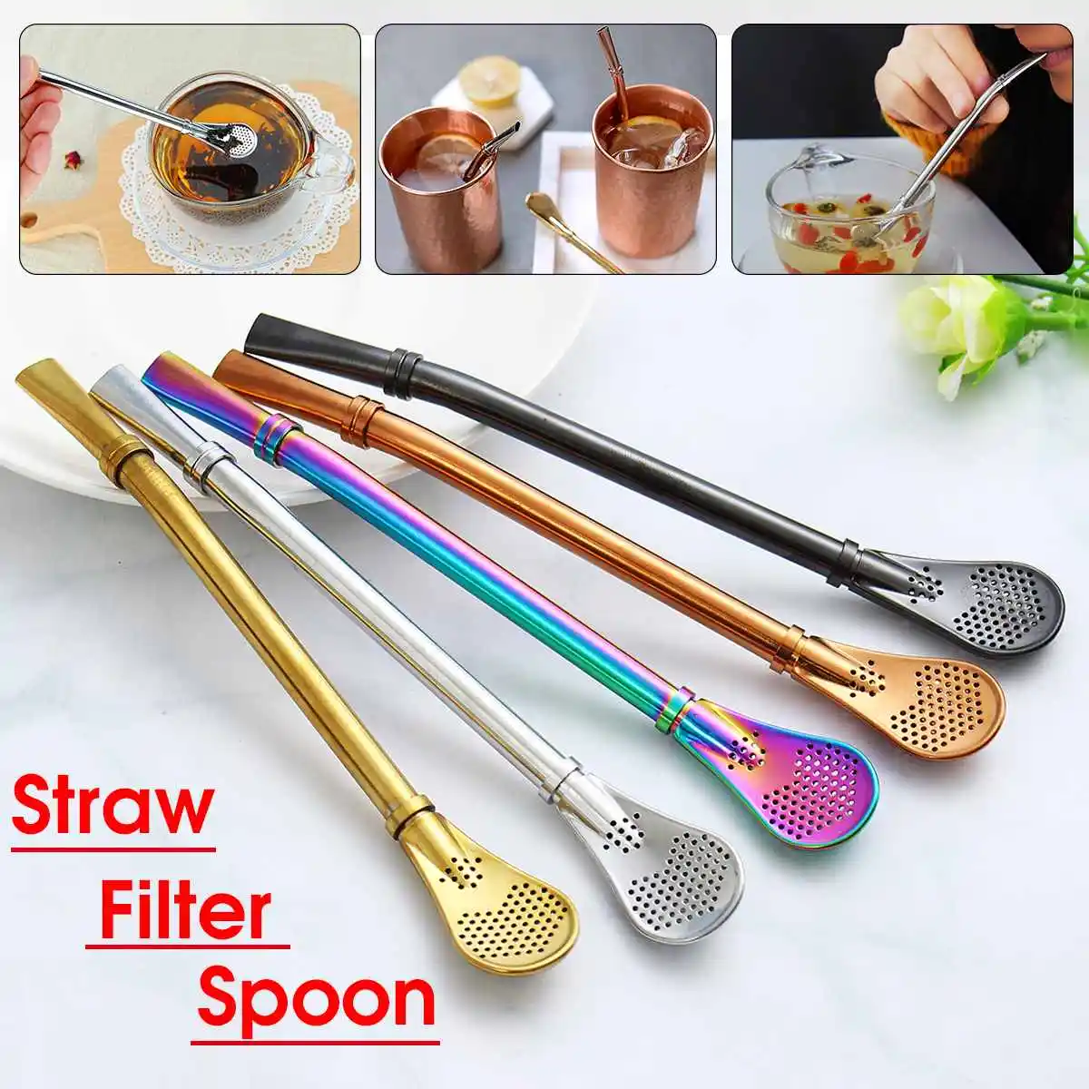 Stainless Steel Drinking Straw Spoon Tea Filter Spoon Reusable Straw Yerba Mate Metal Pro Tea Drinking Tool Bar Accessories
Stainless Steel Drinking Straw Spoon Tea Filter Spoon Reusable Straw Yerba Mate Metal Pro Tea Drinking Tool Bar Accessories
