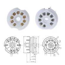 10/1 шт. 9Pin печатного монтажа электронная трубка Керамика гнездо трубки держатель лампы для 12AX7 12AU7 6N1 6N3 EL84 6CG7/6FQ7 6DJ8/ECC88 6DL4 E80CC(China)