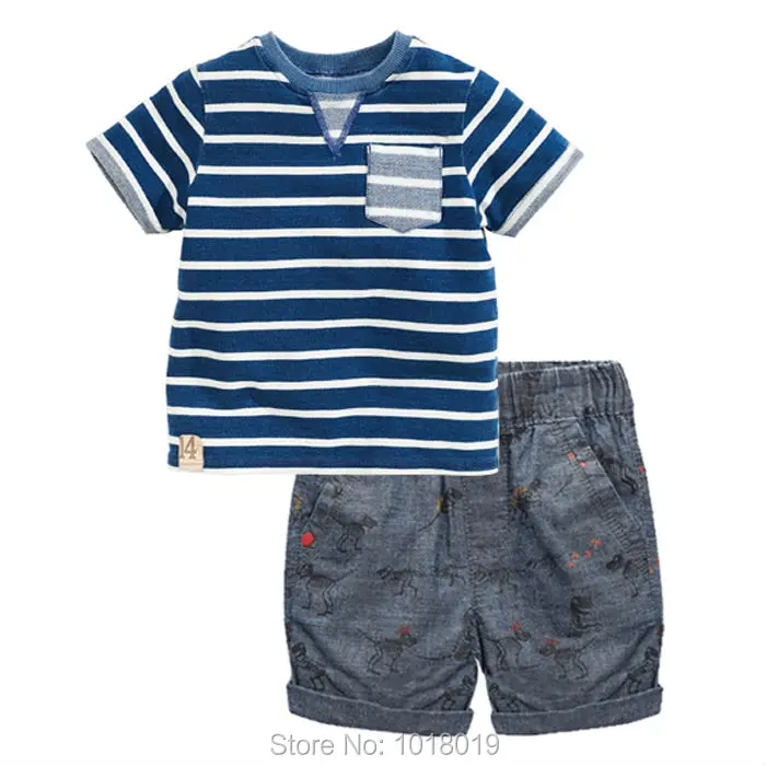 New 2018 Brand 100% Cotton Summer Baby Boys Clothes Set 2pcs Children Clothing Suit Bebe Kids Short Sleeve Clothes Set Baby Boys 45