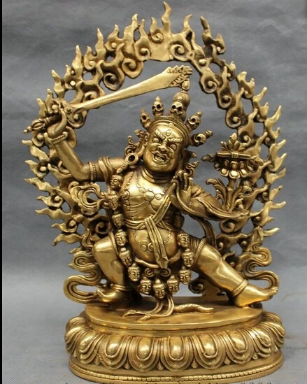 4025++12" Tibet Brass Buddhism Joss Protect Lotus Manjusri Mahakala Buddha Set Statue
4025++12" Tibet Brass Buddhism Joss Protect Lotus Manjusri Mahakala Buddha Set Statue