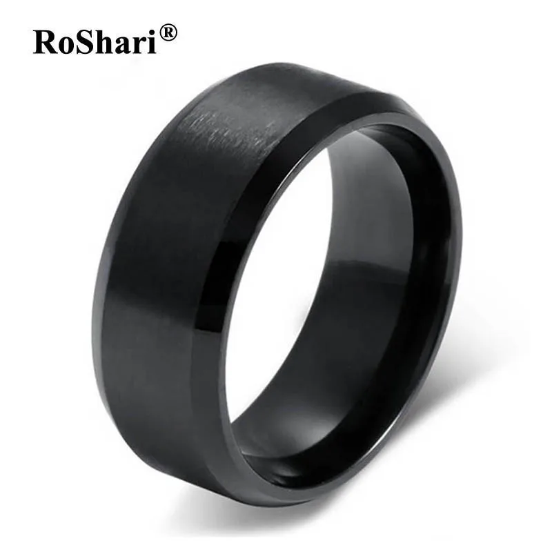 RoShari 316l stainless steel jewellery men ring 8mm black & silver & gold-color & rose gold color rings for women men jewelry
RoShari 316l stainless steel jewellery men ring 8mm black & silver & gold-color & rose gold color rings for women men jewelry