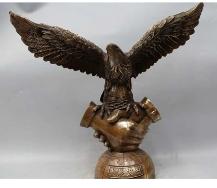 Copper Brass CHINESE crafts decor ation Asian 21" China feng shui Big flying eagle BRASS statue bright future open Wings
Copper Brass CHINESE crafts decor ation Asian 21" China feng shui Big flying eagle BRASS statue bright future open Wings
