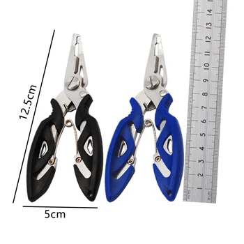 1PC Multifunction Stainless Steel Fishing Pliers Scissors Line Cutter Hook Tool With Anti-Slip Handle