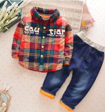 Hot Children Set 2018 Winter Baby Boy Girl Clothes Long Sleeve Plaid Plus Velvet Warm Shirt+Jeans 2Pcs Infant Clothing TOD-020
Hot Children Set 2018 Winter Baby Boy Girl Clothes Long Sleeve Plaid Plus Velvet Warm Shirt+Jeans 2Pcs Infant Clothing TOD-020