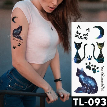 Water Transfer Night Star Cat Temporary Tattoo Sticker cute glitter Pattern body art Waterproof Fake Flash Tattoo for men women
Water Transfer Night Star Cat Temporary Tattoo Sticker cute glitter Pattern body art Waterproof Fake Flash Tattoo for men women