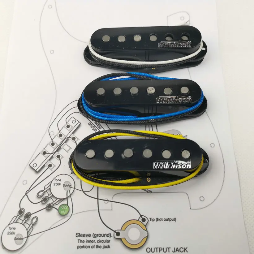 Wilkinson WVS Alnico5 Pickups ST Style Eleciric Guitar Pickups Black 1 set + Welding circuit diagram
Wilkinson WVS Alnico5 Pickups ST Style Eleciric Guitar Pickups Black 1 set + Welding circuit diagram