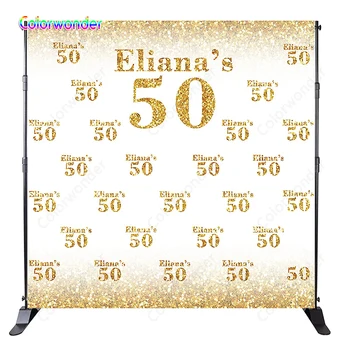 Colorwonder Vinyl Golden Words Customized Name 5x7ft White Backdrop with Glitter Powder for Fifty Birthday Party Banner Decor
Colorwonder Vinyl Golden Words Customized Name 5x7ft White Backdrop with Glitter Powder for Fifty Birthday Party Banner Decor