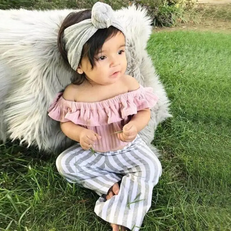2Pcs Toddler Baby Girls Off Shoulder Tops+Striped Pants Set Outfits Clothes summer kids clothes two-piece toddler girl clothing
2Pcs Toddler Baby Girls Off Shoulder Tops+Striped Pants Set Outfits Clothes summer kids clothes two-piece toddler girl clothing