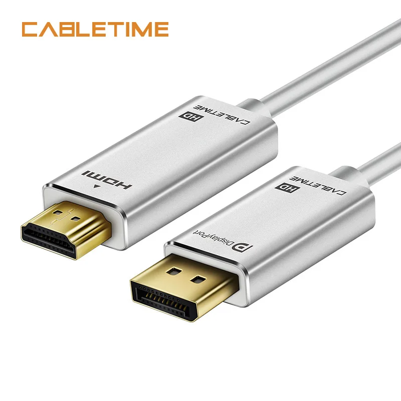 Cabletime DisplayPort To HDMI Cable 1080P DP To HDMI M/M 1m 1.8m 3m Pre DisplayPort 1.2 for HDTV Projector Laptop PC N164
Cabletime DisplayPort To HDMI Cable 1080P DP To HDMI M/M 1m 1.8m 3m Pre DisplayPort 1.2 for HDTV Projector Laptop PC N164