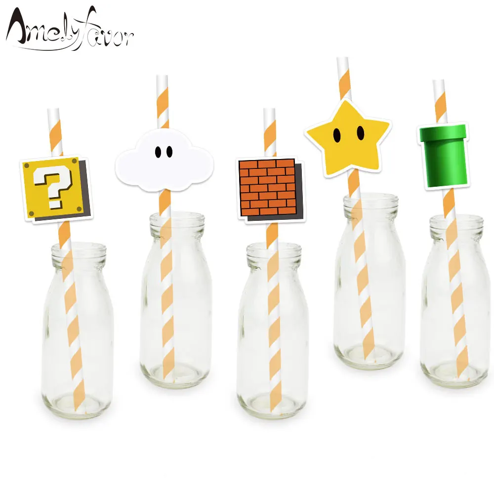 Square Game Straw 20PCS Paper Straws Super Bros Birthday Party Festive Supplies Decoration Paper Drinking Straws Holiday Straws
Square Game Straw 20PCS Paper Straws Super Bros Birthday Party Festive Supplies Decoration Paper Drinking Straws Holiday Straws