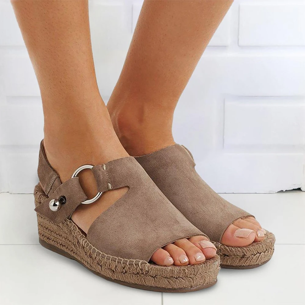Women Fashion Sandals Summer Suede Espadrilles Slingback Strap Open Toe High Heels Casual Shoes
Women Fashion Sandals Summer Suede Espadrilles Slingback Strap Open Toe High Heels Casual Shoes