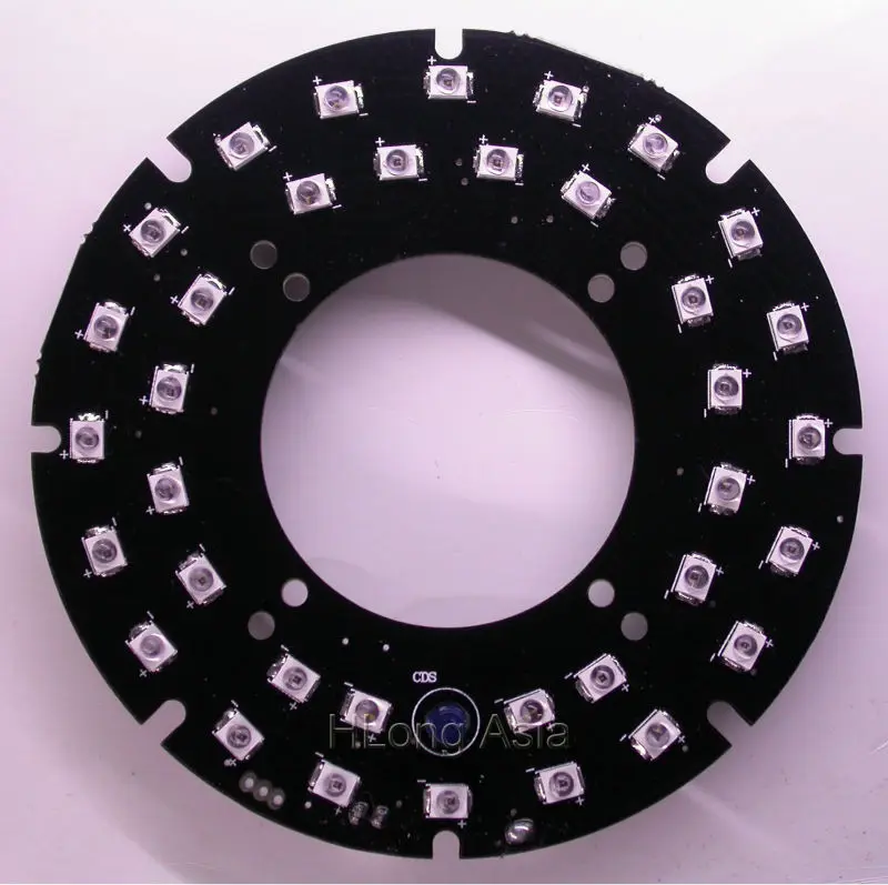 Pure Infrared 36x IR LED board for CCTV cameras night vision (76mm diameter) for CS style LENs
Pure Infrared 36x IR LED board for CCTV cameras night vision (76mm diameter) for CS style LENs