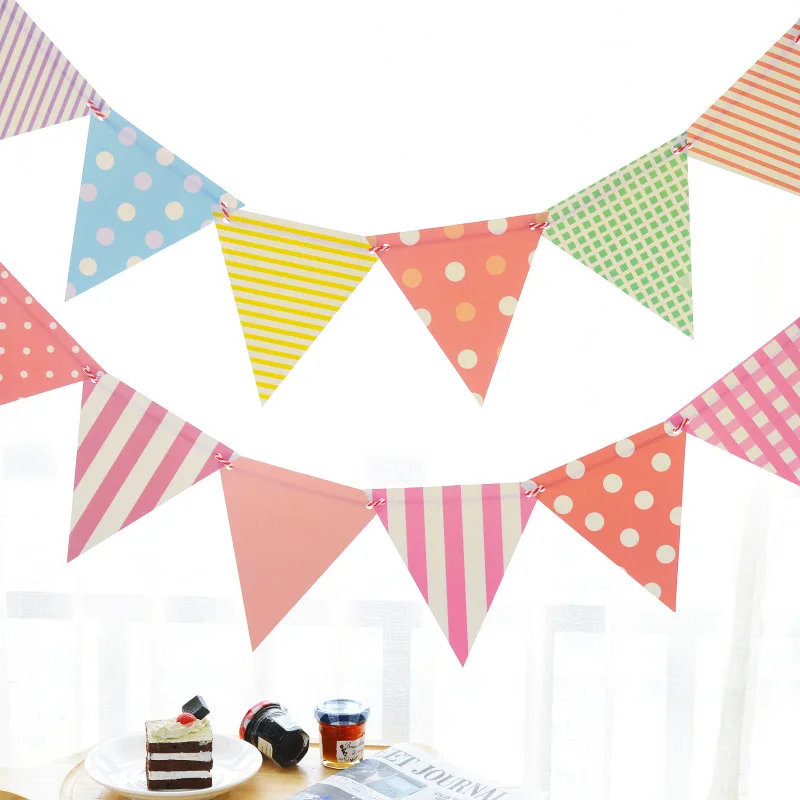 

15 kinds Paper Banners Flags Wedding Pennant Bunting Decor for Birthday Party Baby Shower Garland Tent Festival Decoration