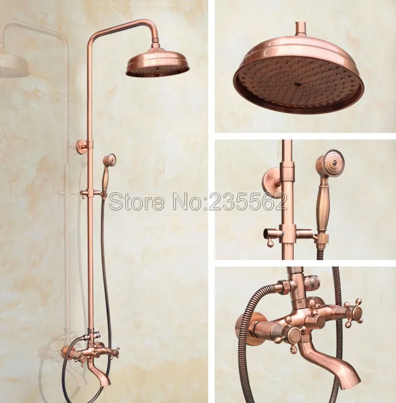 Antique Red Copper 8 inch Rain Shower Head Bathroom Rainfall Shower Faucet Set with Clawfoot Bathtub Mixer Tap Wall Mount lrg511
Antique Red Copper 8 inch Rain Shower Head Bathroom Rainfall Shower Faucet Set with Clawfoot Bathtub Mixer Tap Wall Mount lrg511