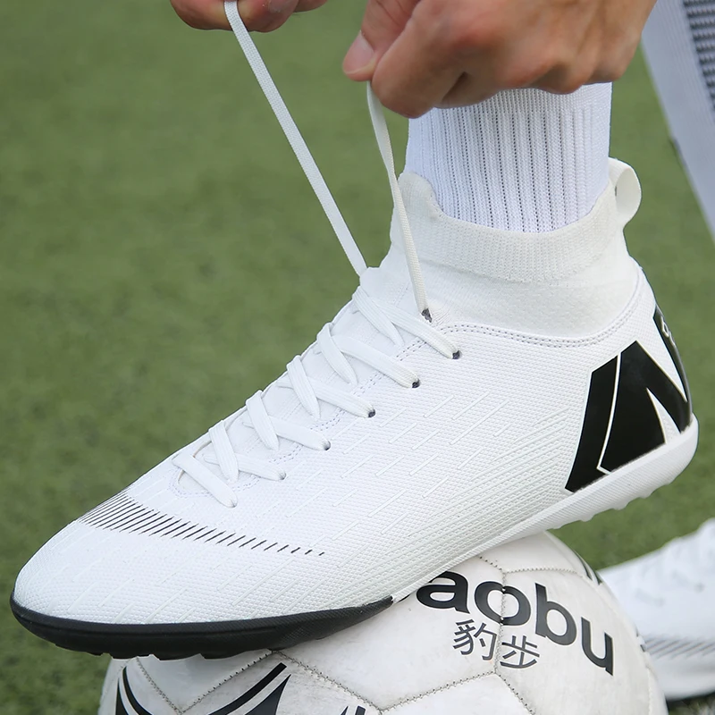 Men's Soccer Cleats High Ankle Football Shoes HTB1CXb8boY1gK0jSZFCq6AwqXXa5.jpg - Men's Soccer Cleats High Ankle Football Shoes