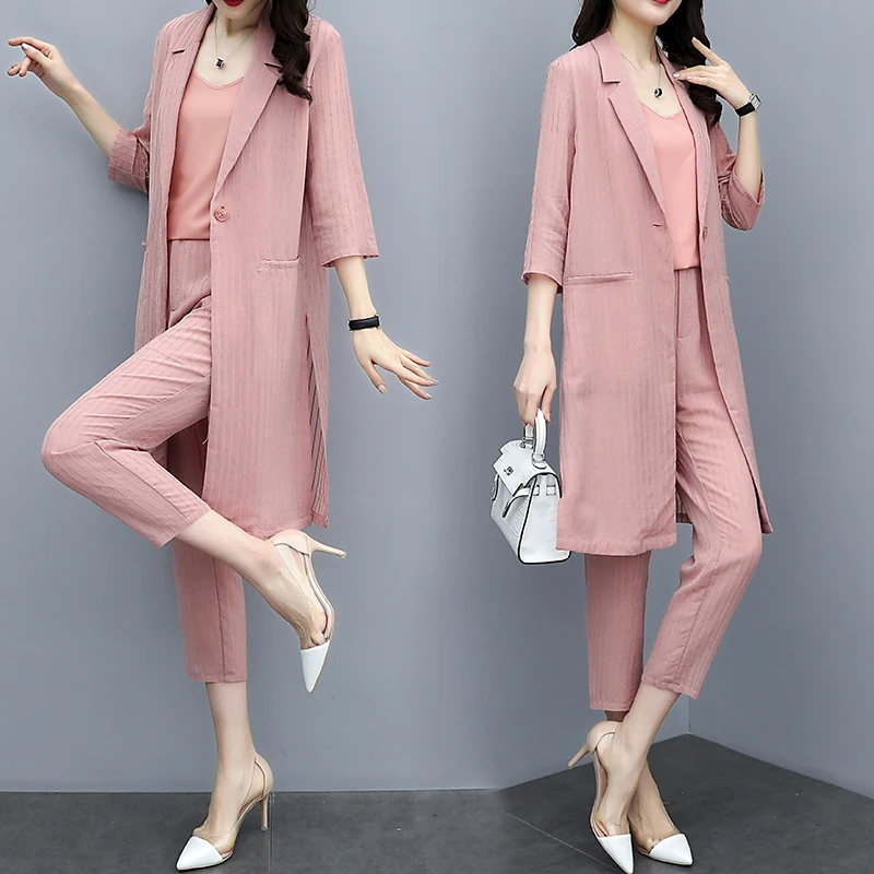 Spring 3 Piece Set Women Office Lady Ensemble Femme Deux Pieces Office Work Conjunto Feminino Jacket&pants Women's Summer Suit
Spring 3 Piece Set Women Office Lady Ensemble Femme Deux Pieces Office Work Conjunto Feminino Jacket&pants Women's Summer Suit