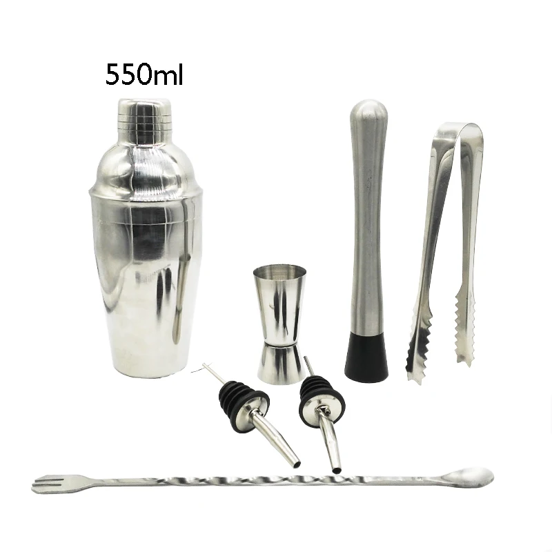 7 pcs/set 550ml Cocktail Shaker Cocktail Making Tools Stainless Steel Clip Cup Swizzle Sticks Bartender Bars Tools
7 pcs/set 550ml Cocktail Shaker Cocktail Making Tools Stainless Steel Clip Cup Swizzle Sticks Bartender Bars Tools
