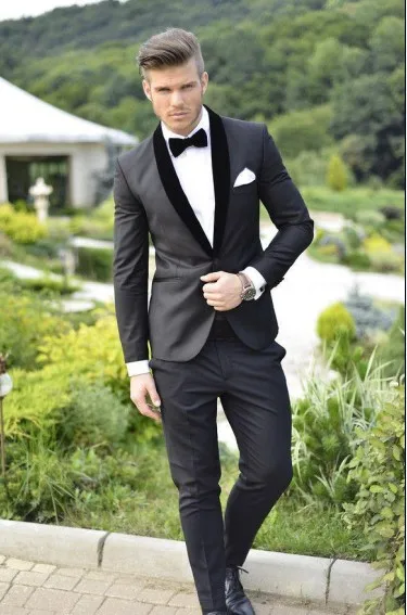 Groom Tuxedos Custom Made Charcoal Grey Best man Shawl Black Collar Groomsman Men Wedding Suits Bridegroom (Jacket+Pants+Tie)
Groom Tuxedos Custom Made Charcoal Grey Best man Shawl Black Collar Groomsman Men Wedding Suits Bridegroom (Jacket+Pants+Tie)