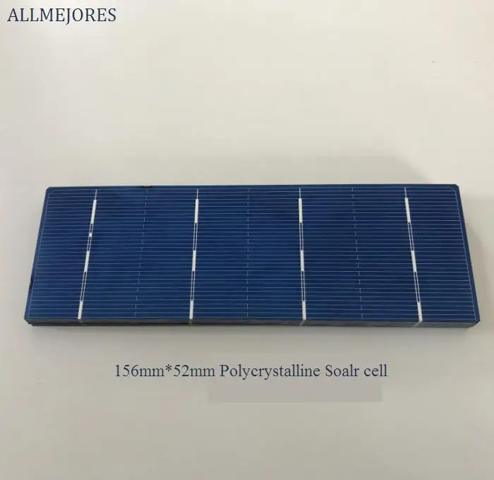 ALLMEJORES 40pcs 156mm*52mm polycrystalline Solar cell 1.4W/pcs A-Grade for DIY 50W solar panel charger
ALLMEJORES 40pcs 156mm*52mm polycrystalline Solar cell 1.4W/pcs A-Grade for DIY 50W solar panel charger