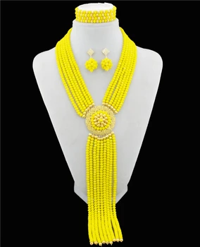 Gorgeous African Beads Jewelry Set Yellow Unique Nigerian Beaded Necklaces Sets Large Stock 10045
Gorgeous African Beads Jewelry Set Yellow Unique Nigerian Beaded Necklaces Sets Large Stock 10045