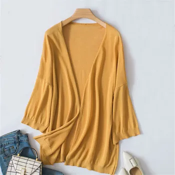 Sanishroly Summer Autumn Women Midi Long Cardigan Coat Casual Loose Silk Knitted Cardigans Female Thin Outwear Plus Size SE581
Sanishroly Summer Autumn Women Midi Long Cardigan Coat Casual Loose Silk Knitted Cardigans Female Thin Outwear Plus Size SE581