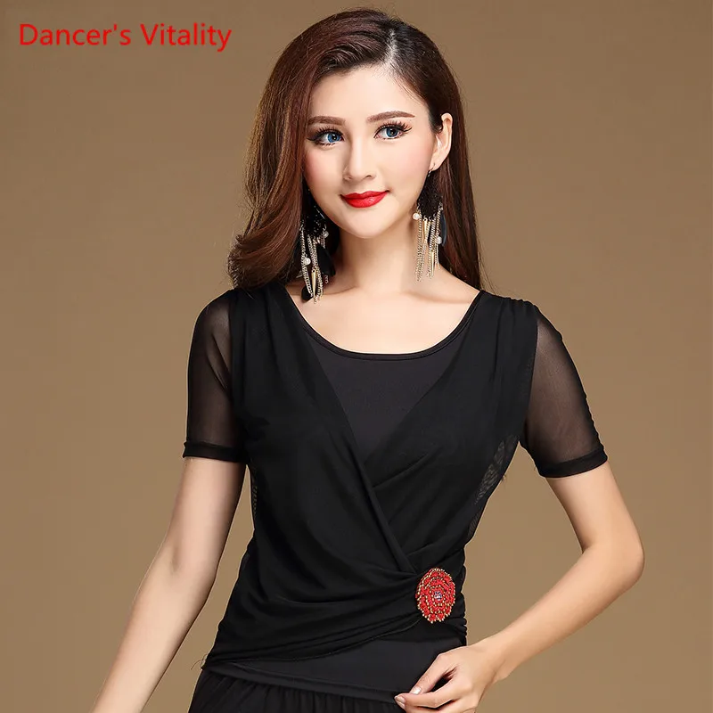 New performance Net yarn short-sleeve Round neck Sexy Latin dance top for women/female/lady dancers ,costume performance wear
New performance Net yarn short-sleeve Round neck Sexy Latin dance top for women/female/lady dancers ,costume performance wear