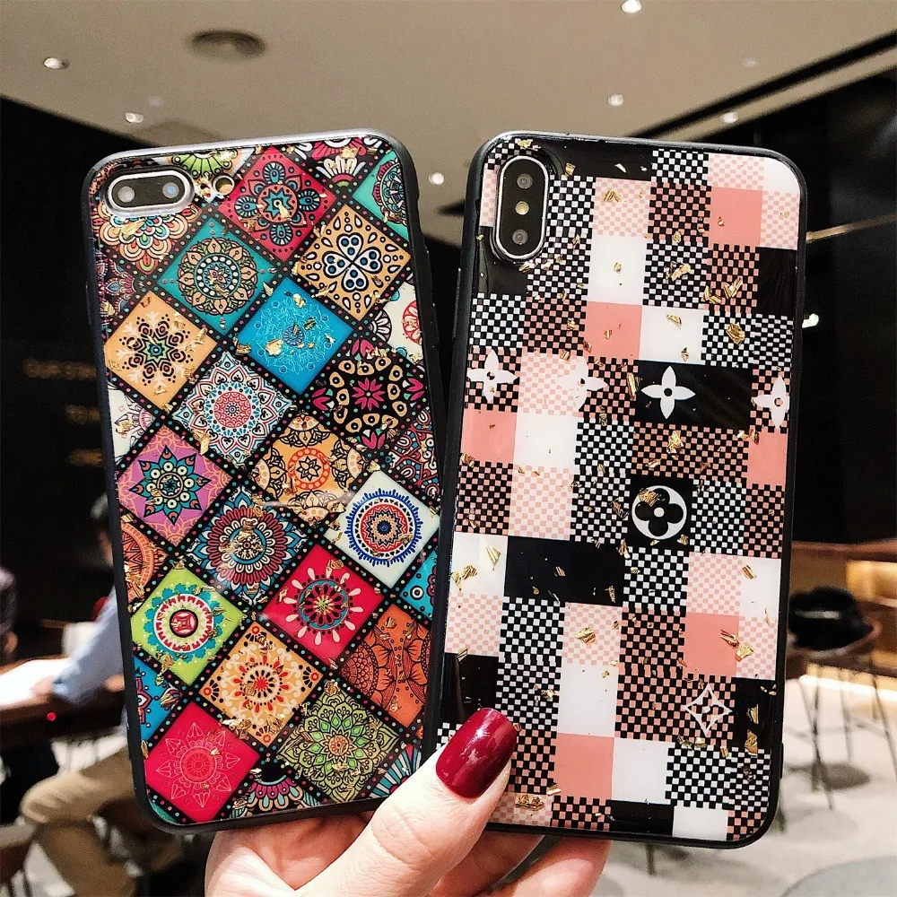Fashion Grid Case For Apple iphone 11 Pro MAX High Quality Gold Foil Flower Back Cover 11 11Pro 11Promax Glitter Square Cases
Fashion Grid Case For Apple iphone 11 Pro MAX High Quality Gold Foil Flower Back Cover 11 11Pro 11Promax Glitter Square Cases