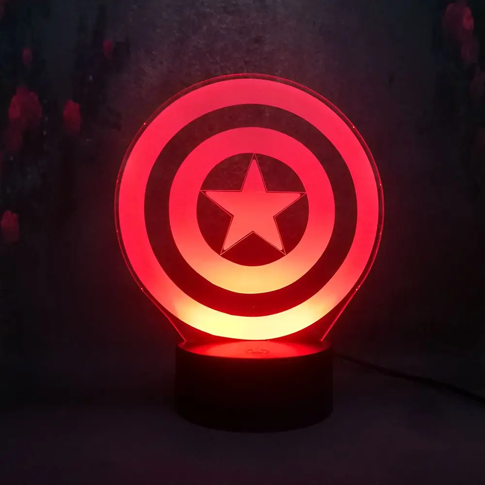 Lamparas de Lava US team captain weapon shield Multicolor Gradient Night Light Child Game 3D RGB charge RC Remote lamp Kid Gift
Lamparas de Lava US team captain weapon shield Multicolor Gradient Night Light Child Game 3D RGB charge RC Remote lamp Kid Gift