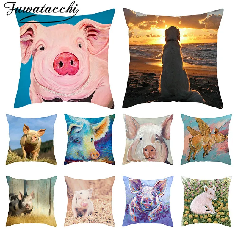 Fuwatacchi Funny Pig Cushion Cover Angel Wings Pillow Cover Pillowcovers for Home Sofa Chair Decorative Throw Pillows 45*45cm
Fuwatacchi Funny Pig Cushion Cover Angel Wings Pillow Cover Pillowcovers for Home Sofa Chair Decorative Throw Pillows 45*45cm