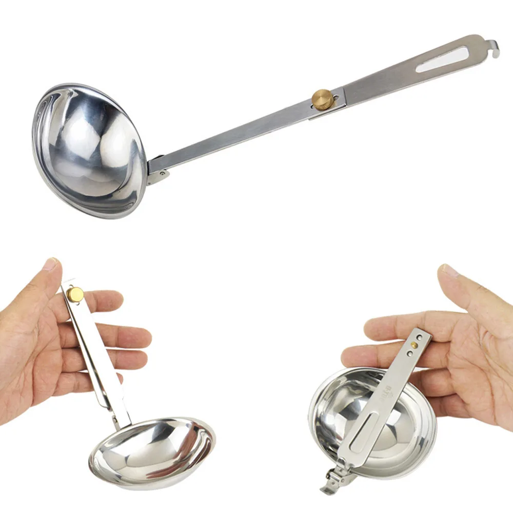 Outdoor Stainless Steel Folding Spoon Foldable Soup Ladle Tableware Abrasion-resistant Portable Cooking Utensils for Camping
Outdoor Stainless Steel Folding Spoon Foldable Soup Ladle Tableware Abrasion-resistant Portable Cooking Utensils for Camping