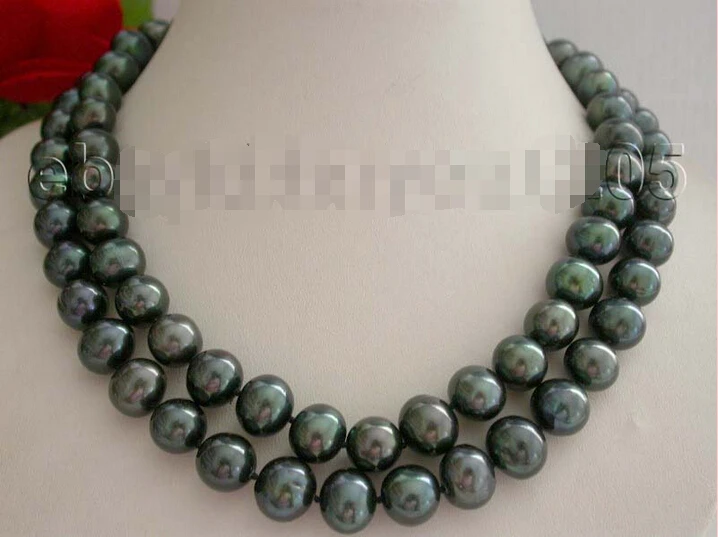 FREE shipping >>18-19" Double Natural 12mm Black Round Pearl Necklace mabe pearl clasp #1509! 6.07 
FREE shipping >>18-19" Double Natural 12mm Black Round Pearl Necklace mabe pearl clasp #1509! 6.07