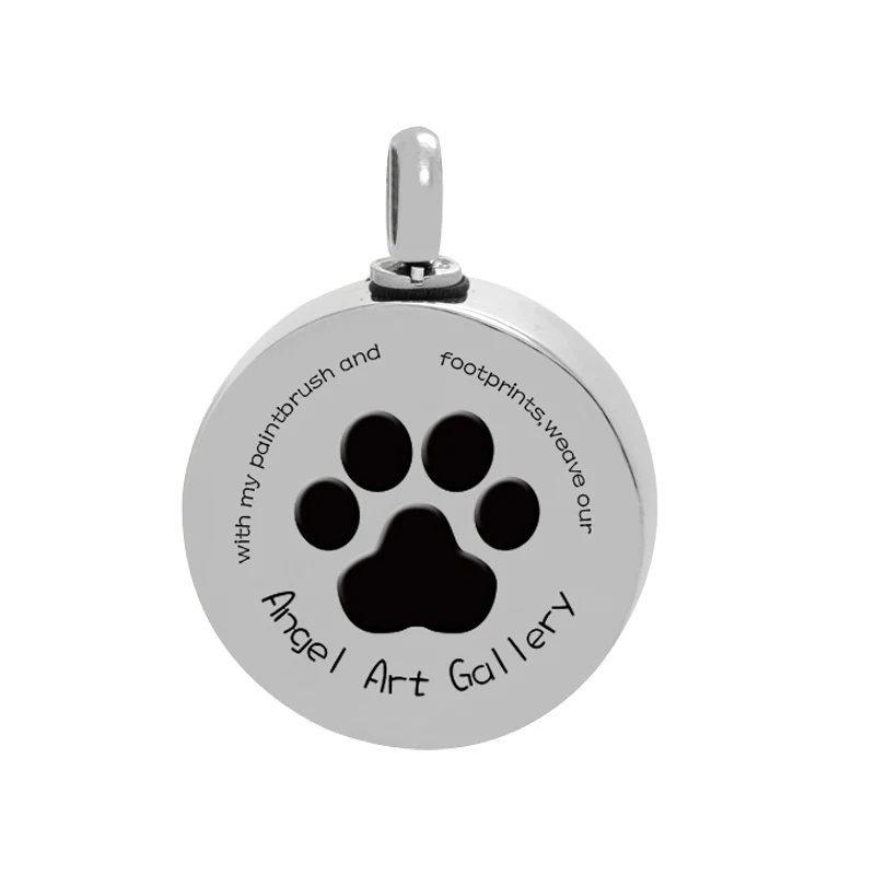 High Polishing Stainless Steel Round Pets Dog Paw Printed Pendants Cremation Jewelry Keepsakes Urns For Ashes TK001S
High Polishing Stainless Steel Round Pets Dog Paw Printed Pendants Cremation Jewelry Keepsakes Urns For Ashes TK001S
